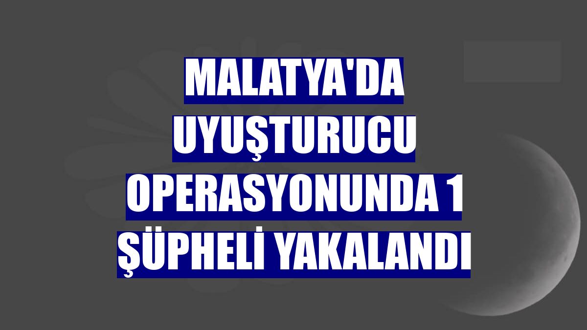 Malatya'da uyuşturucu operasyonunda 1 şüpheli yakalandı