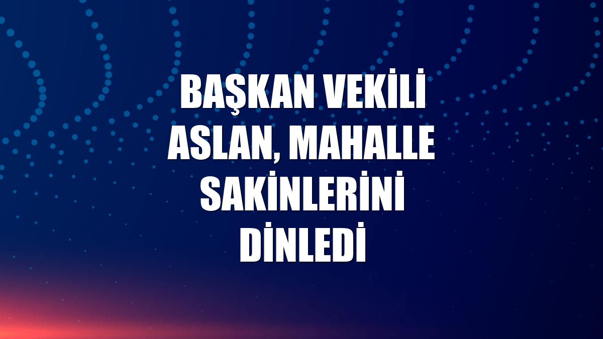 Başkan Vekili Aslan, mahalle sakinlerini dinledi