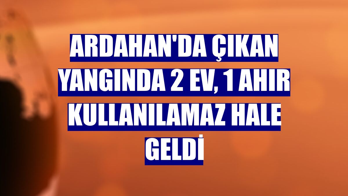 Ardahan'da çıkan yangında 2 ev, 1 ahır kullanılamaz hale geldi