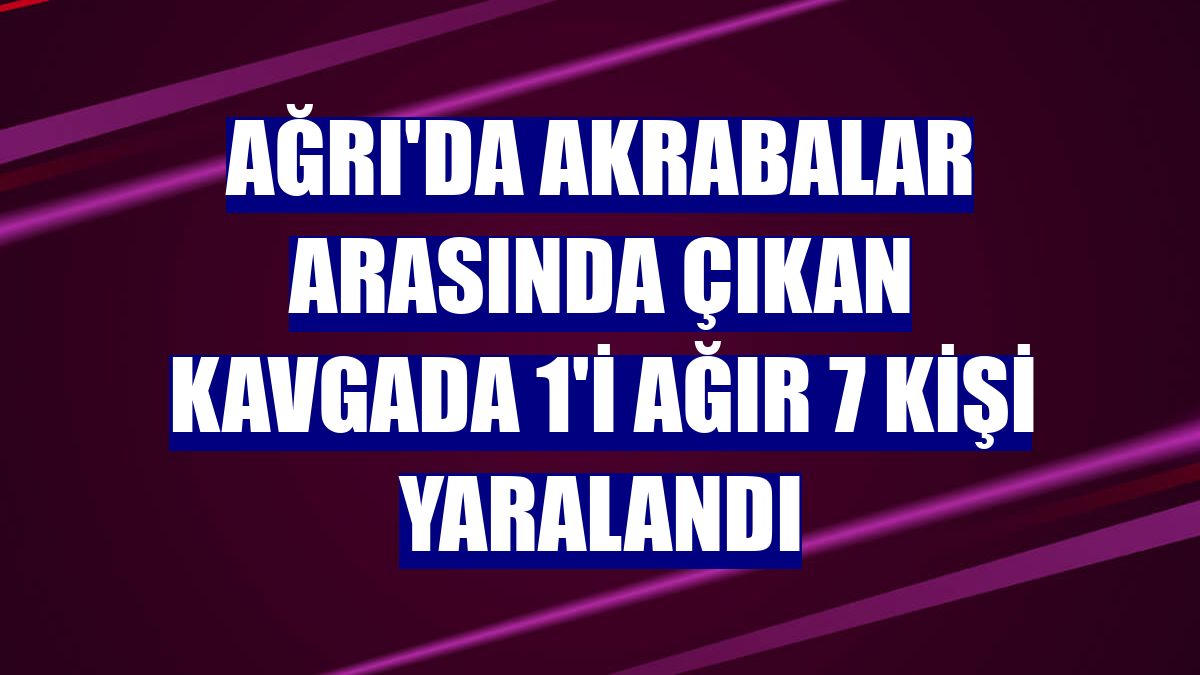 Ağrı'da akrabalar arasında çıkan kavgada 1'i ağır 7 kişi yaralandı