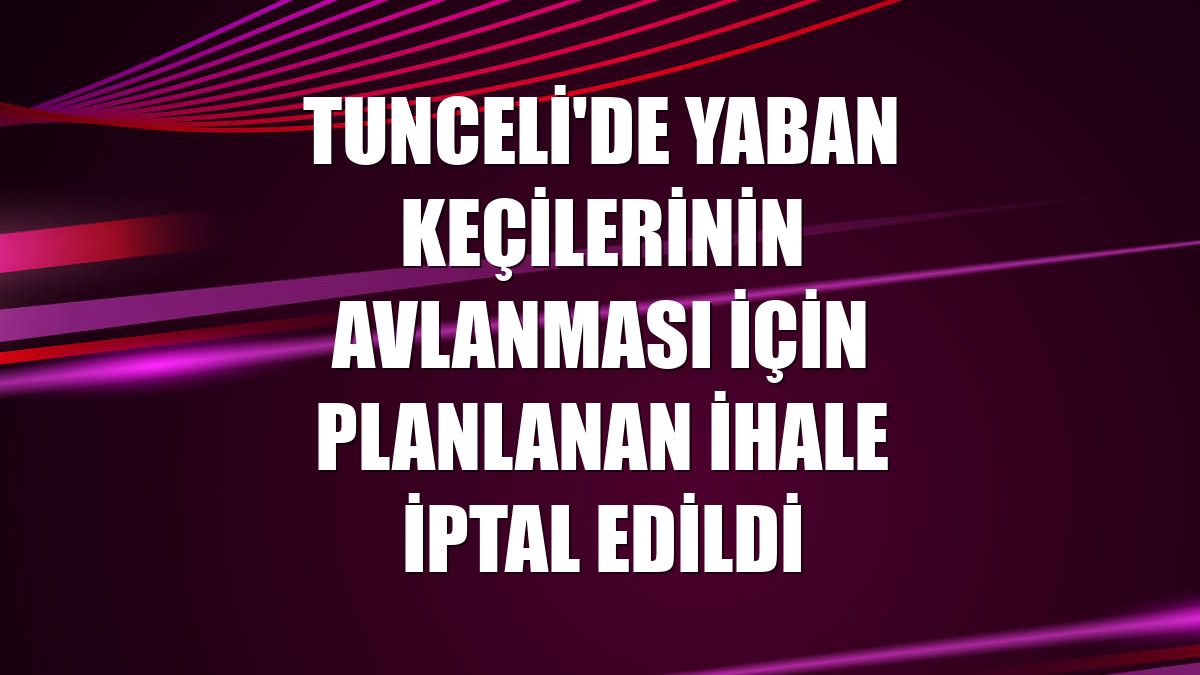 Tunceli'de yaban keçilerinin avlanması için planlanan ihale iptal edildi
