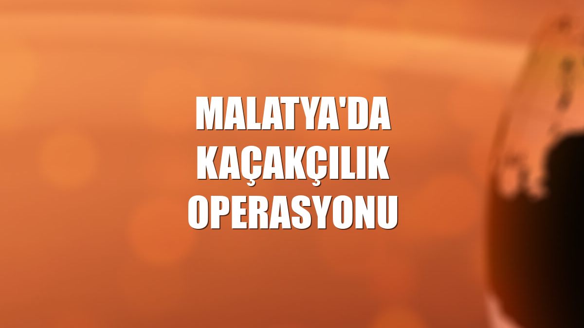 Malatya'da kaçakçılık operasyonu