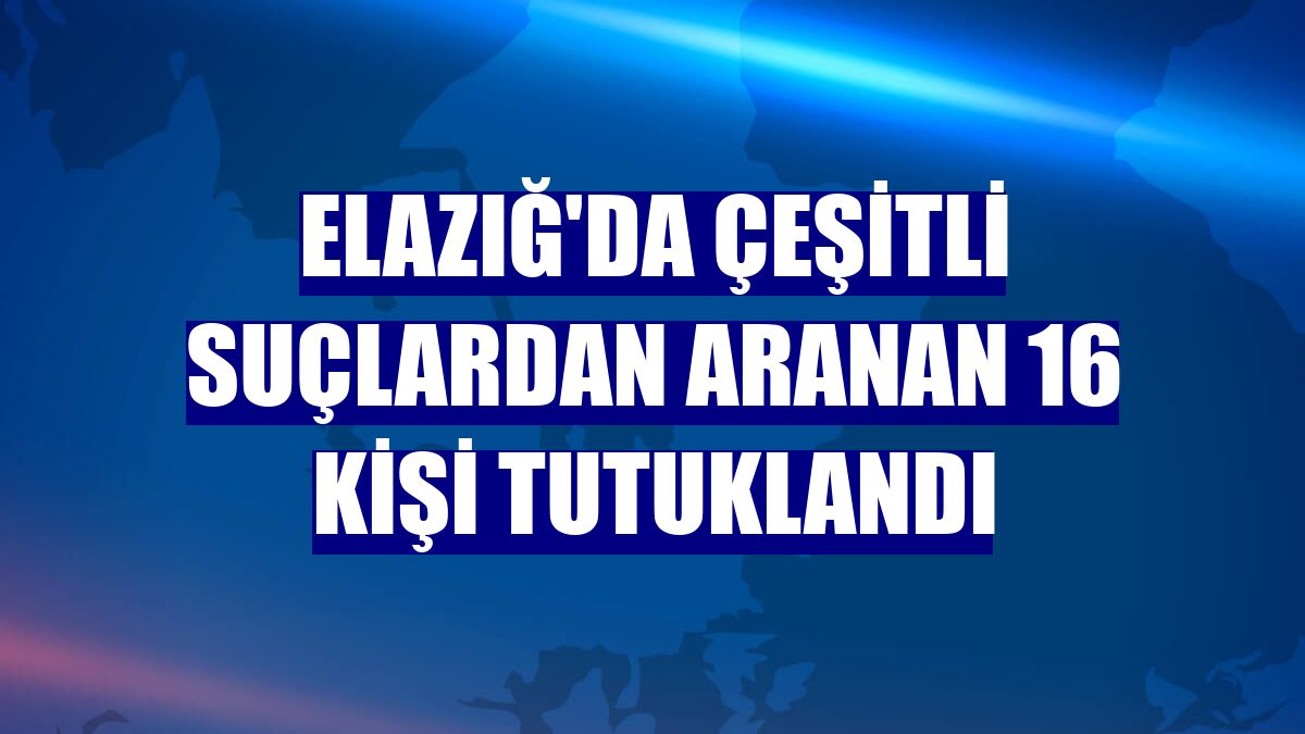 Elazığ'da çeşitli suçlardan aranan 16 kişi tutuklandı