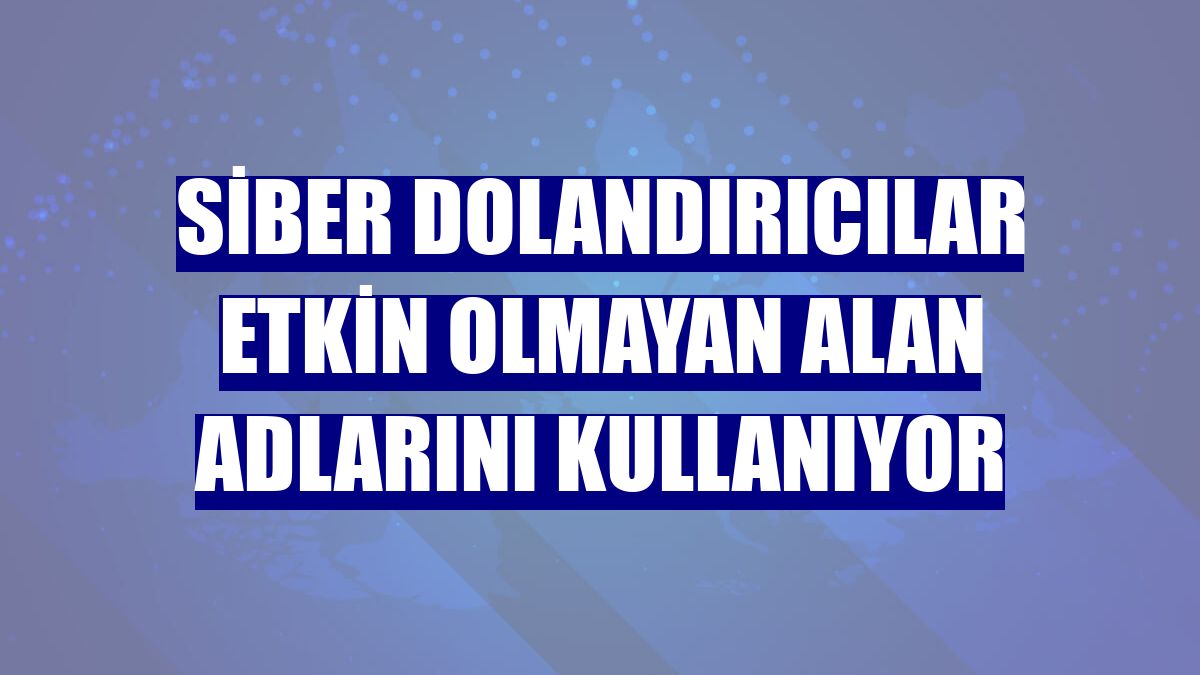 Siber dolandırıcılar etkin olmayan alan adlarını kullanıyor