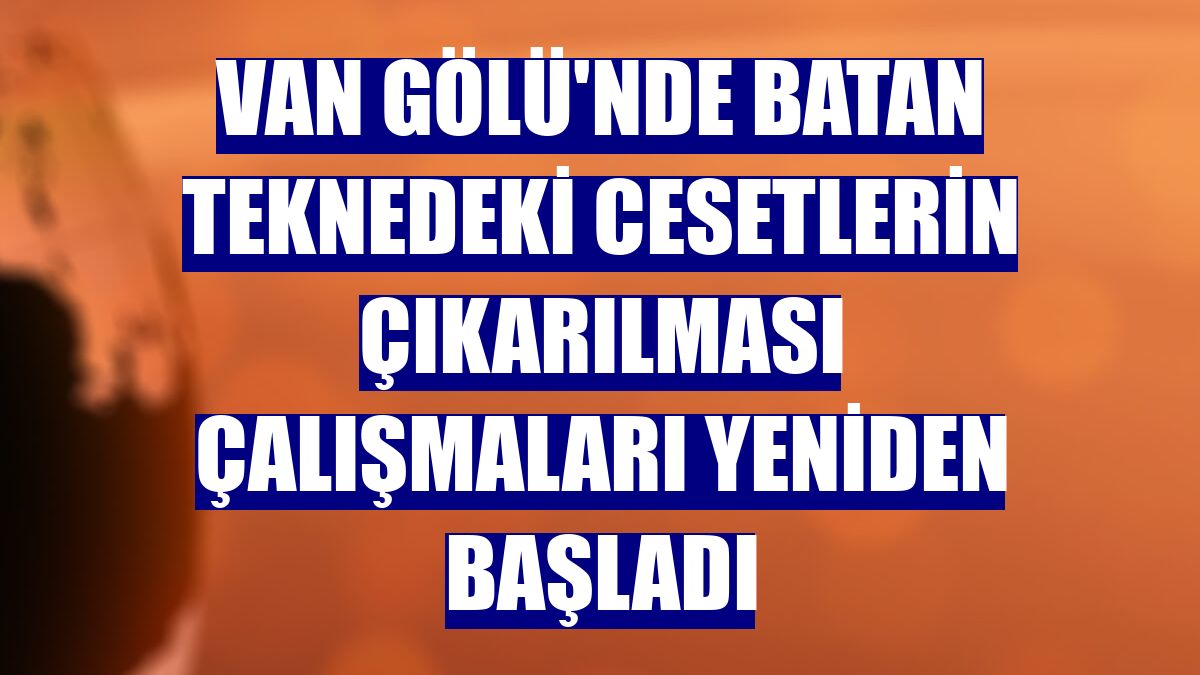 Van Gölü'nde batan teknedeki cesetlerin çıkarılması çalışmaları yeniden başladı