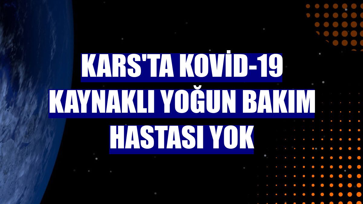 Kars'ta Kovid-19 kaynaklı yoğun bakım hastası yok