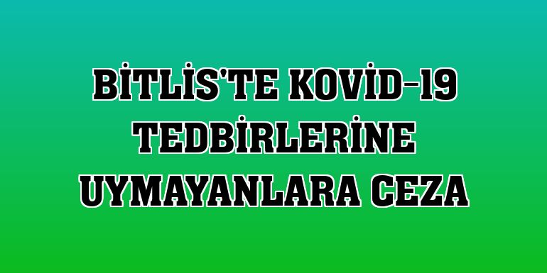 Bitlis'te Kovid-19 tedbirlerine uymayanlara ceza