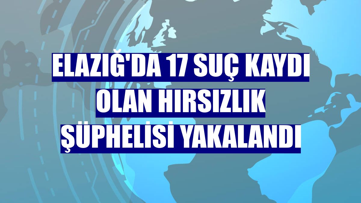 Elazığ'da 17 suç kaydı olan hırsızlık şüphelisi yakalandı