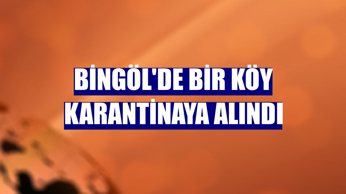 Bingöl'de bir köy karantinaya alındı