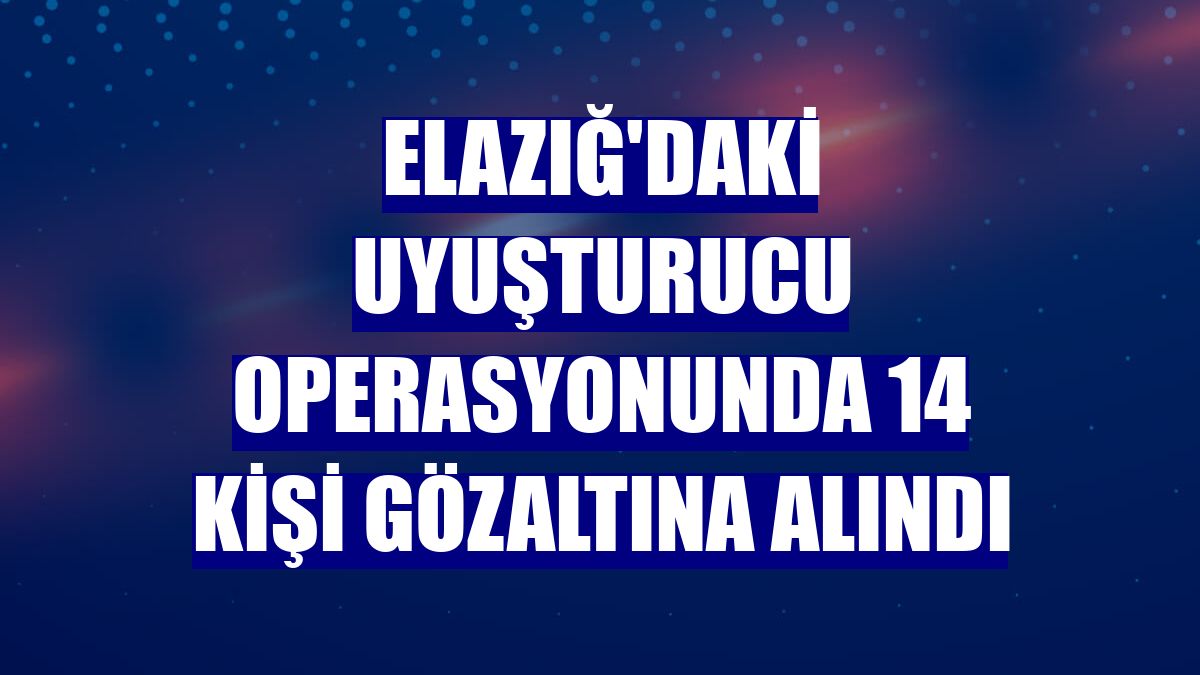 Elazığ'daki uyuşturucu operasyonunda 14 kişi gözaltına alındı