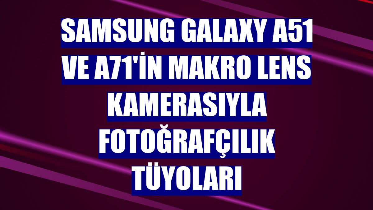 Samsung Galaxy A51 ve A71'in makro lens kamerasıyla fotoğrafçılık tüyoları