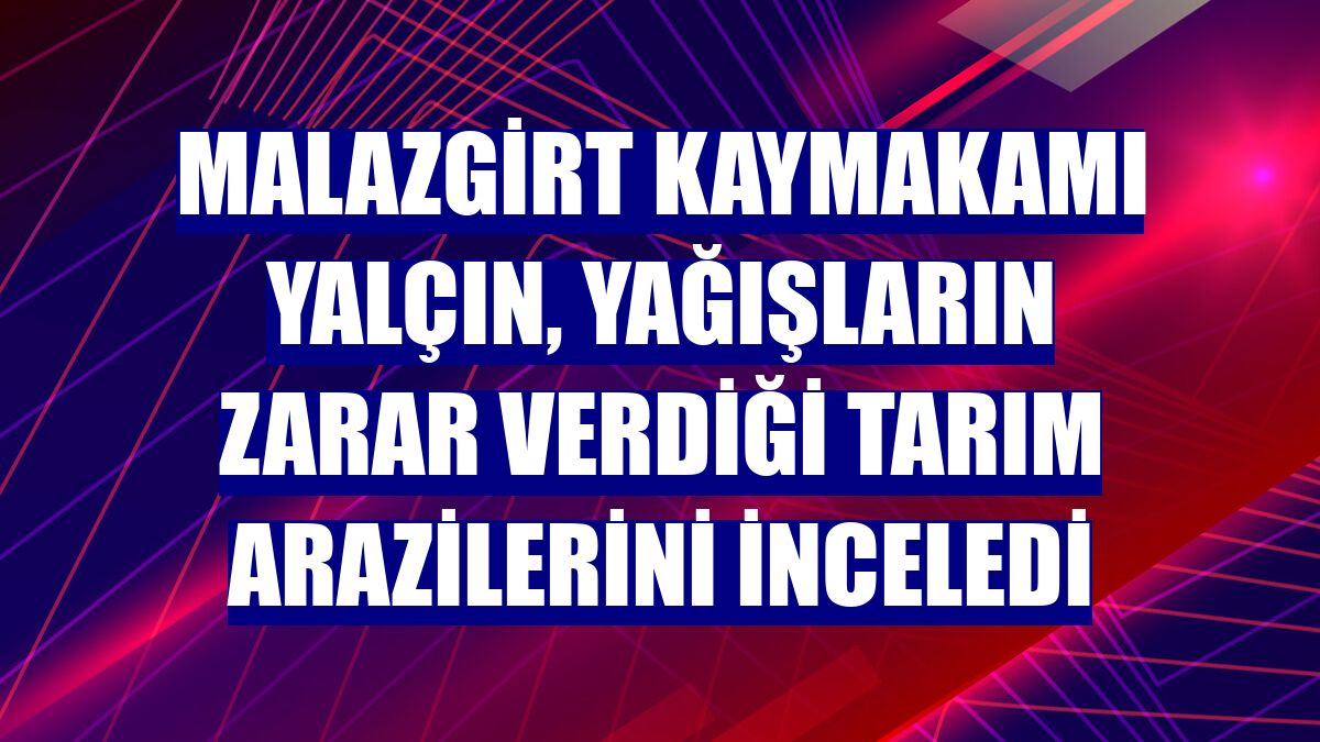 Malazgirt Kaymakamı Yalçın, yağışların zarar verdiği tarım arazilerini inceledi