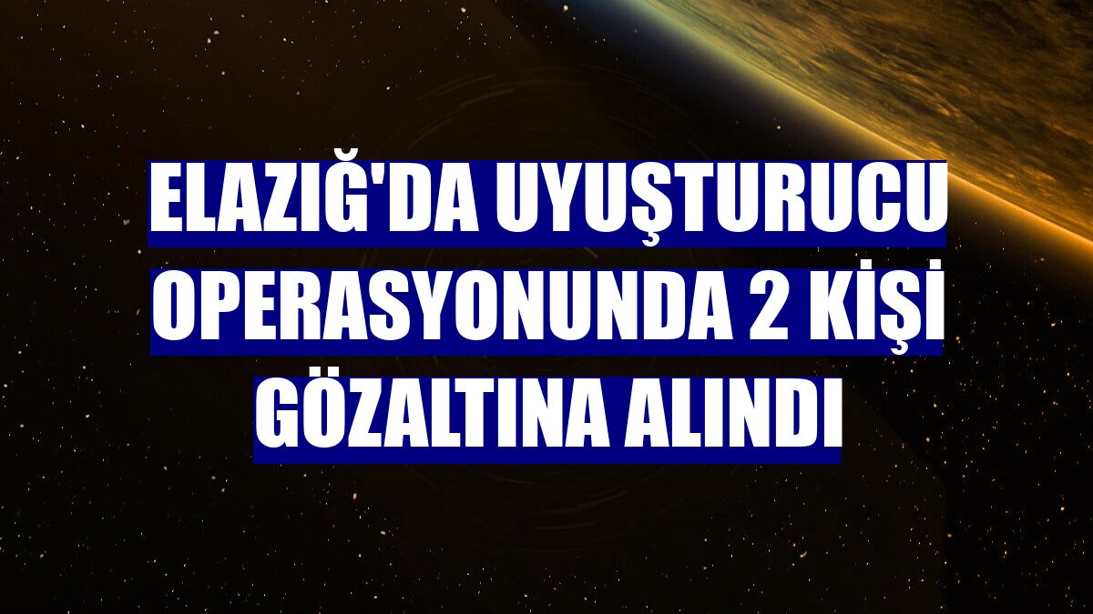 Elazığ'da uyuşturucu operasyonunda 2 kişi gözaltına alındı
