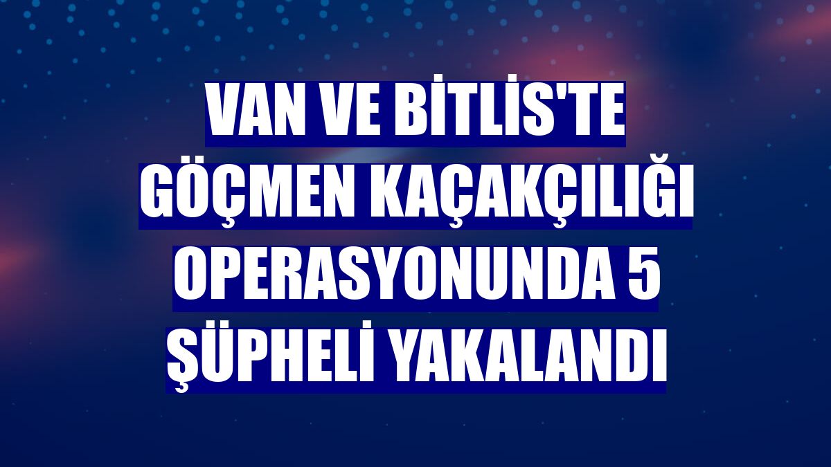 Van ve Bitlis'te göçmen kaçakçılığı operasyonunda 5 şüpheli yakalandı