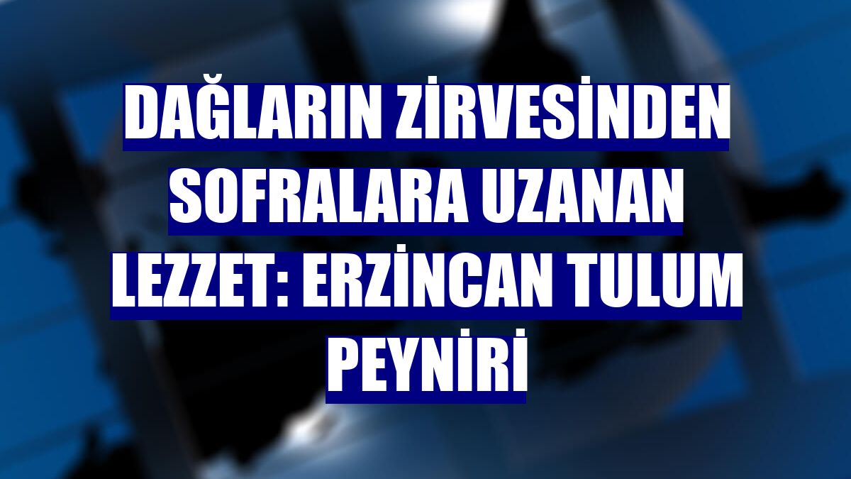 Dağların zirvesinden sofralara uzanan lezzet: Erzincan tulum peyniri