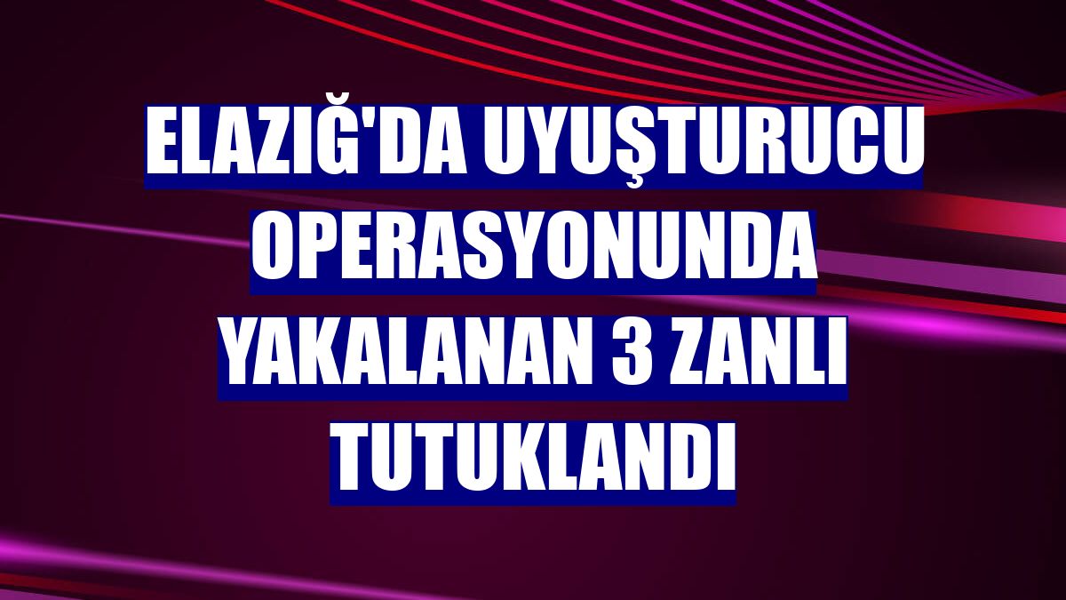 Elazığ'da uyuşturucu operasyonunda yakalanan 3 zanlı tutuklandı