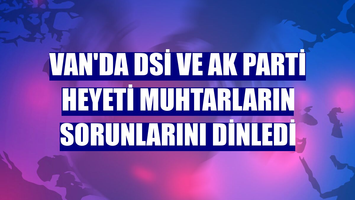 Van'da DSİ ve AK Parti heyeti muhtarların sorunlarını dinledi