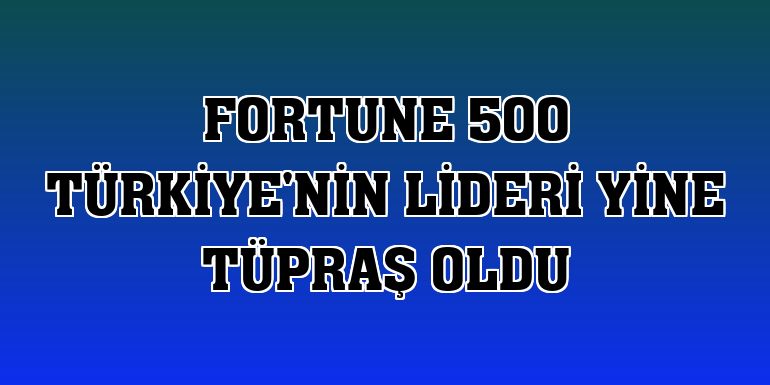 Fortune 500 Türkiye'nin lideri yine TÜPRAŞ oldu