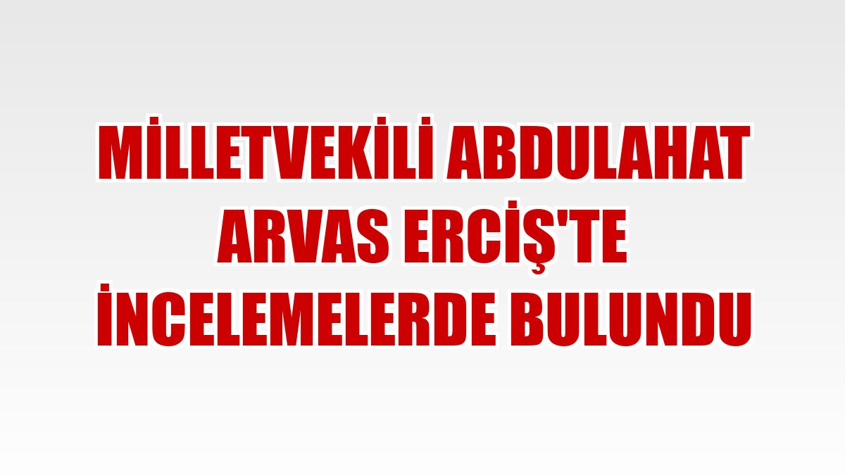 Milletvekili Abdulahat Arvas Erciş'te incelemelerde bulundu