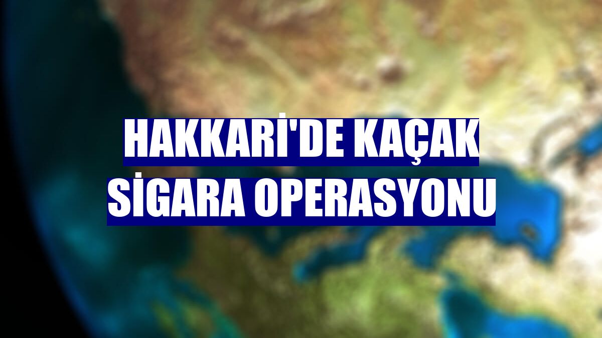 Hakkari'de kaçak sigara operasyonu