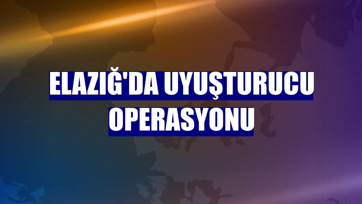 Elazığ'da uyuşturucu operasyonu