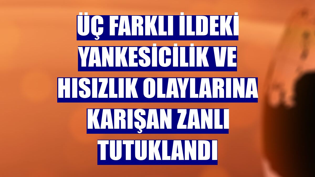 Üç farklı ildeki yankesicilik ve hısızlık olaylarına karışan zanlı tutuklandı