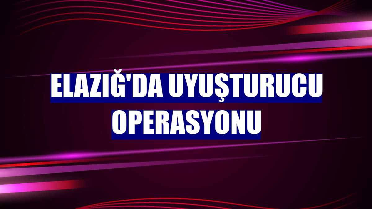 Elazığ'da uyuşturucu operasyonu