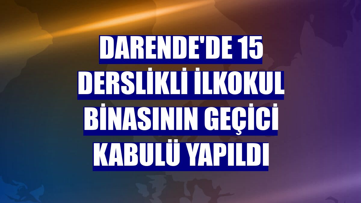 Darende'de 15 derslikli ilkokul binasının geçici kabulü yapıldı