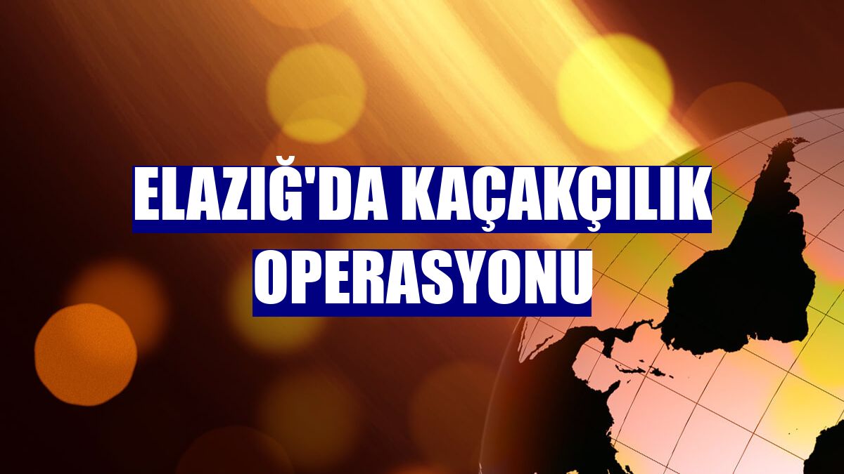 Elazığ'da kaçakçılık operasyonu