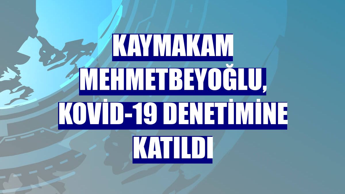 Kaymakam Mehmetbeyoğlu, Kovid-19 denetimine katıldı