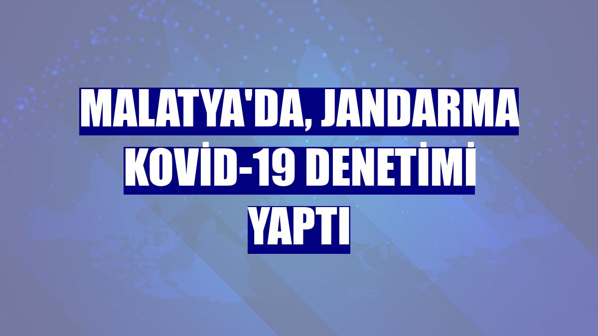 Malatya'da, Jandarma Kovid-19 denetimi yaptı