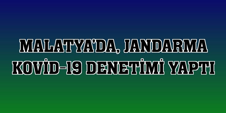 Malatya'da, Jandarma Kovid-19 denetimi yaptı