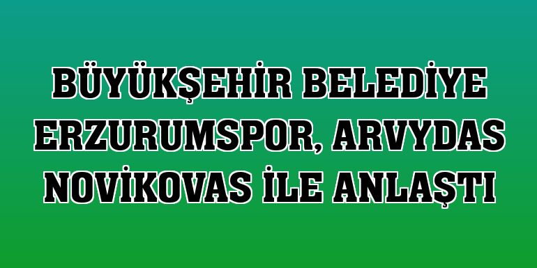 Büyükşehir Belediye Erzurumspor, Arvydas Novikovas ile anlaştı