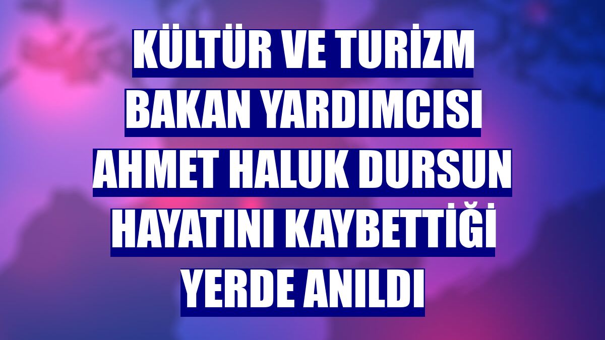 Kültür ve Turizm Bakan Yardımcısı Ahmet Haluk Dursun hayatını kaybettiği yerde anıldı