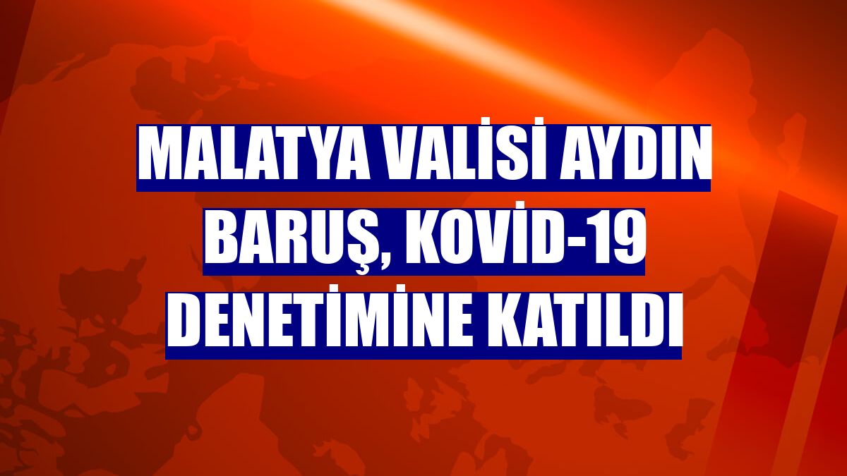 Malatya Valisi Aydın Baruş, Kovid-19 denetimine katıldı