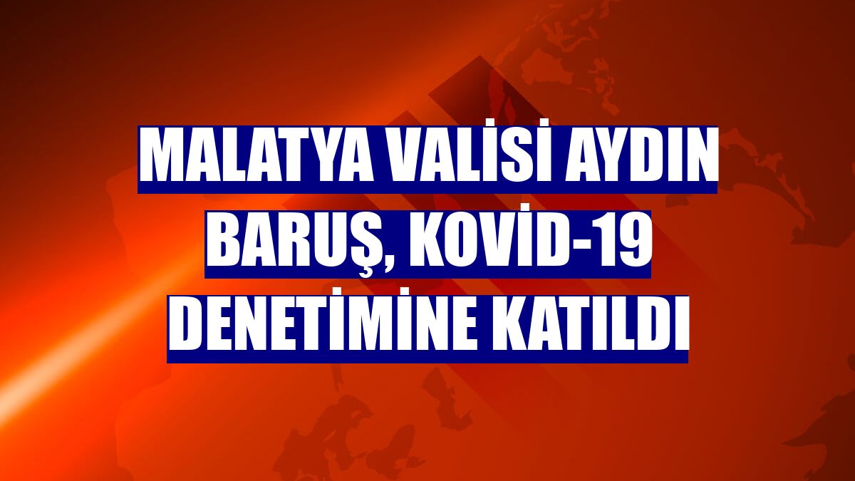 Malatya Valisi Aydın Baruş, Kovid-19 denetimine katıldı