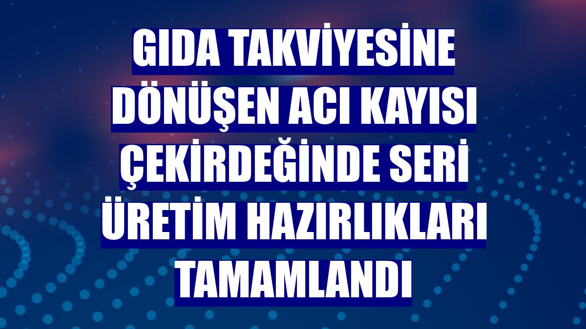 Gıda takviyesine dönüşen acı kayısı çekirdeğinde seri üretim hazırlıkları tamamlandı