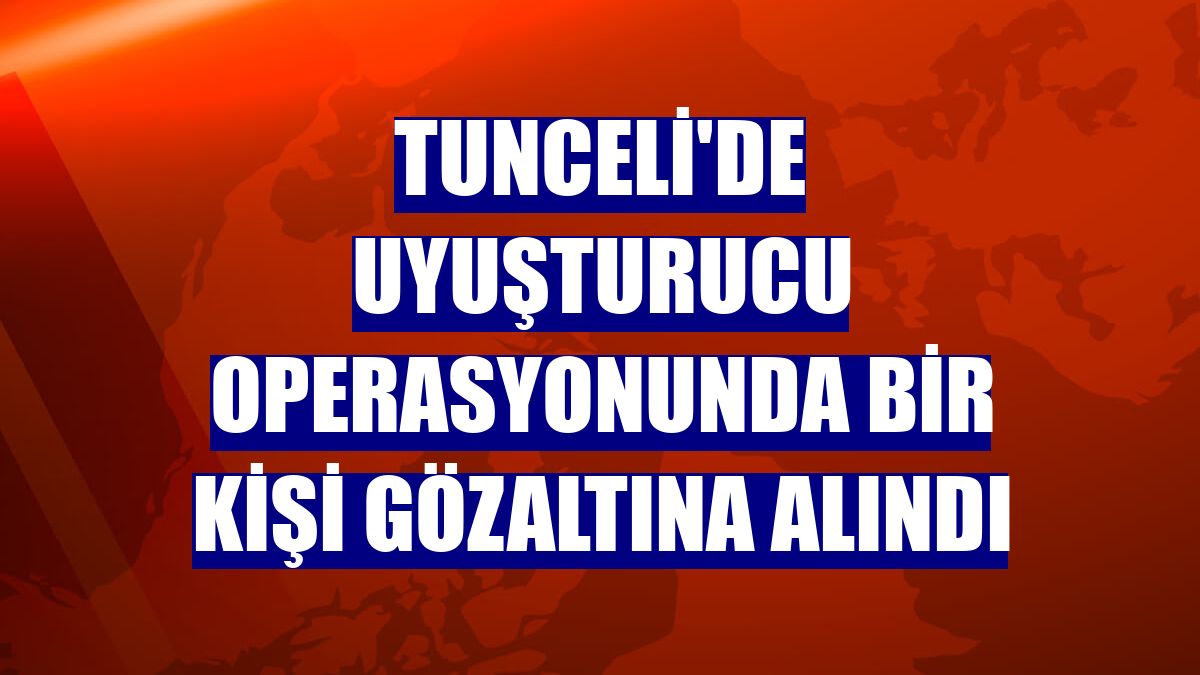 Tunceli'de uyuşturucu operasyonunda bir kişi gözaltına alındı