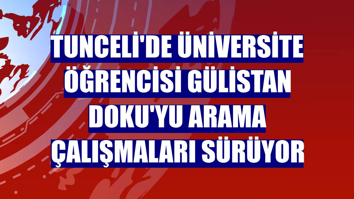 Tunceli'de üniversite öğrencisi Gülistan Doku'yu arama çalışmaları sürüyor