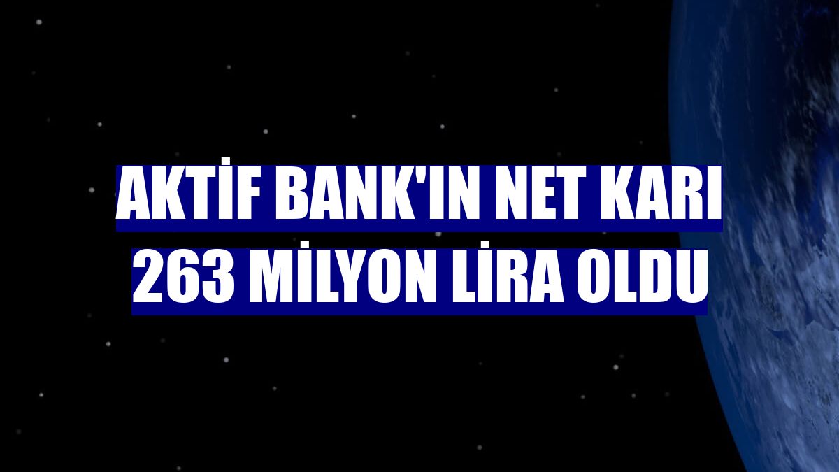 Aktif Bank'ın net karı 263 milyon lira oldu