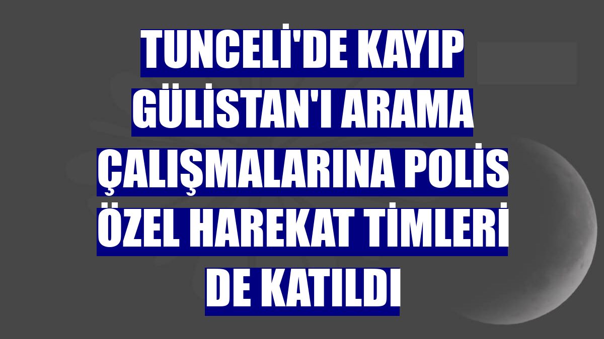 Tunceli'de kayıp Gülistan'ı arama çalışmalarına polis özel harekat timleri de katıldı