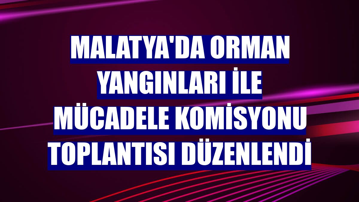Malatya'da Orman Yangınları ile Mücadele Komisyonu toplantısı düzenlendi