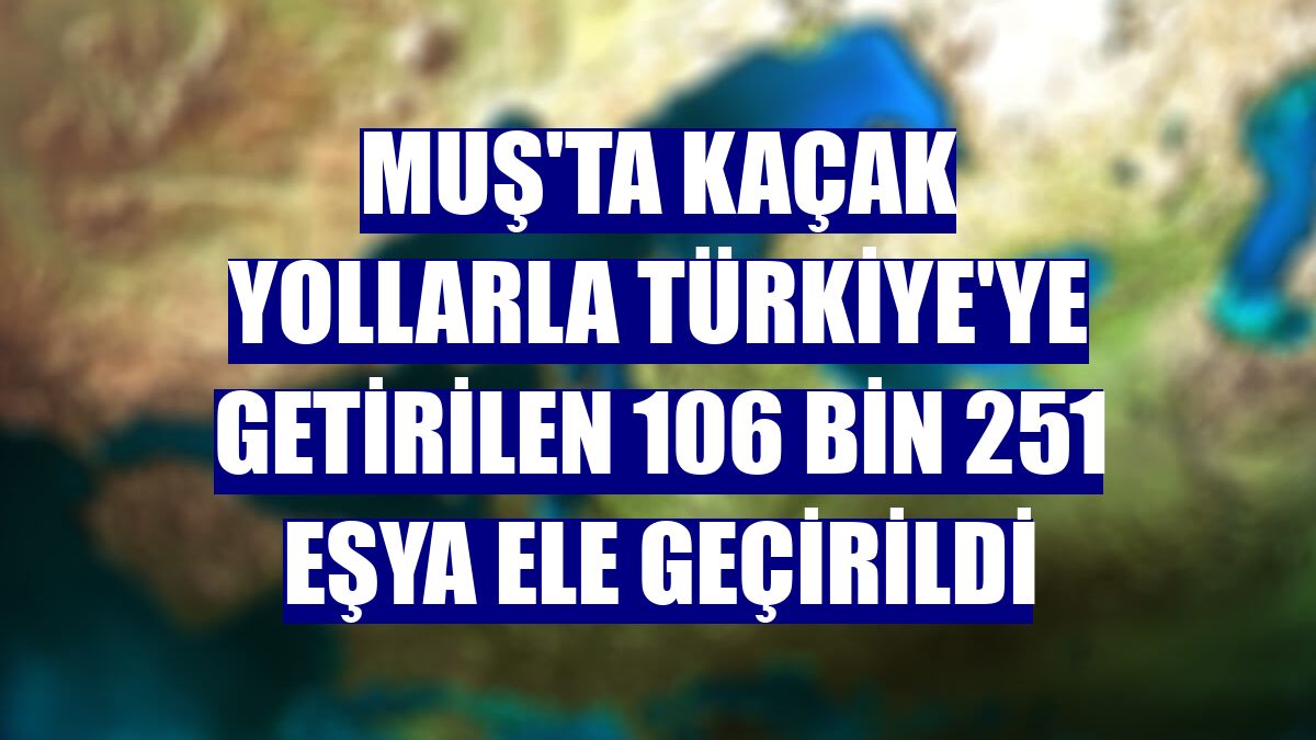 Muş'ta kaçak yollarla Türkiye'ye getirilen 106 bin 251 eşya ele geçirildi
