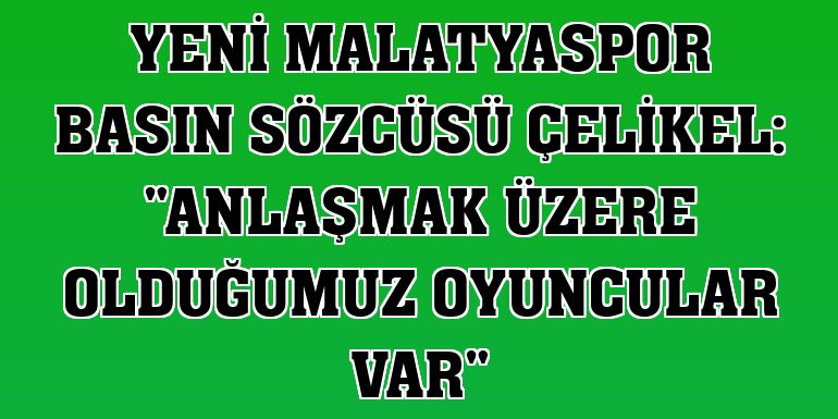 Yeni Malatyaspor Basın Sözcüsü Çelikel: 'Anlaşmak üzere olduğumuz oyuncular var'