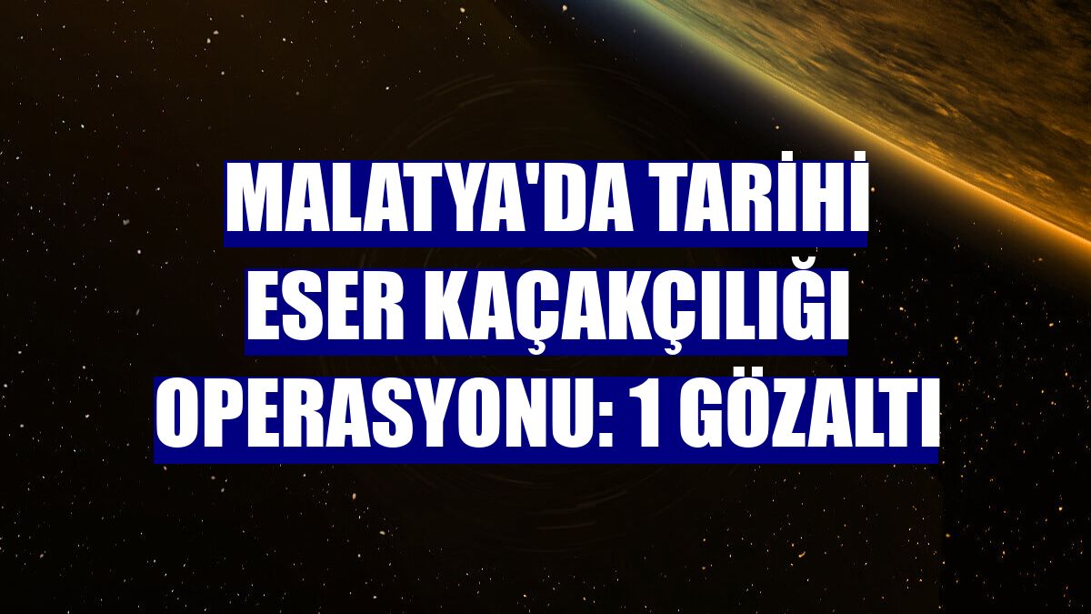 Malatya'da tarihi eser kaçakçılığı operasyonu: 1 gözaltı