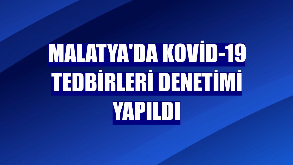 Malatya'da Kovid-19 tedbirleri denetimi yapıldı