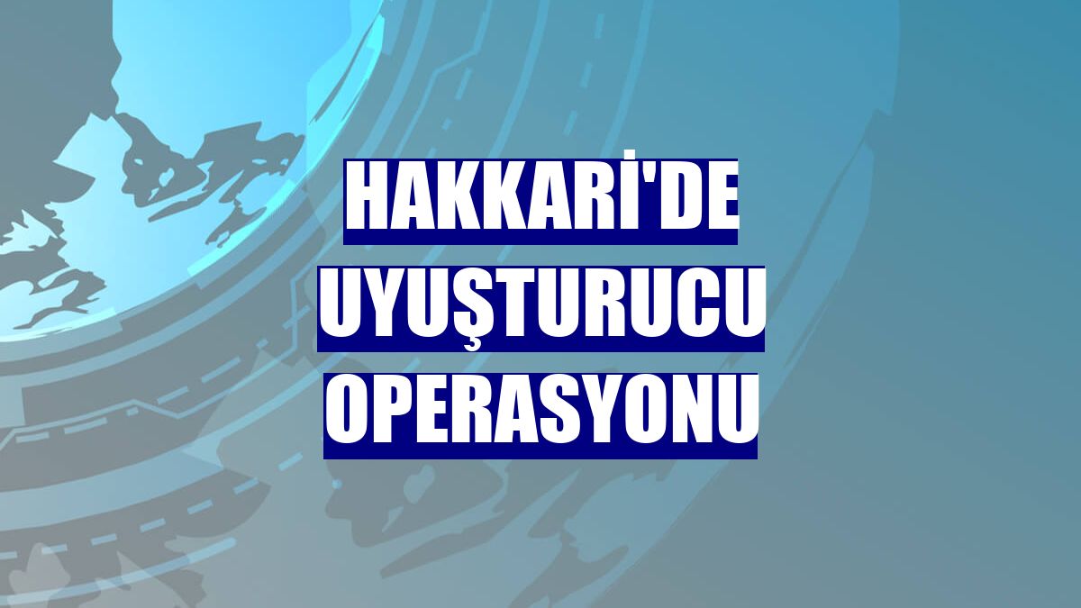 Hakkari'de uyuşturucu operasyonu