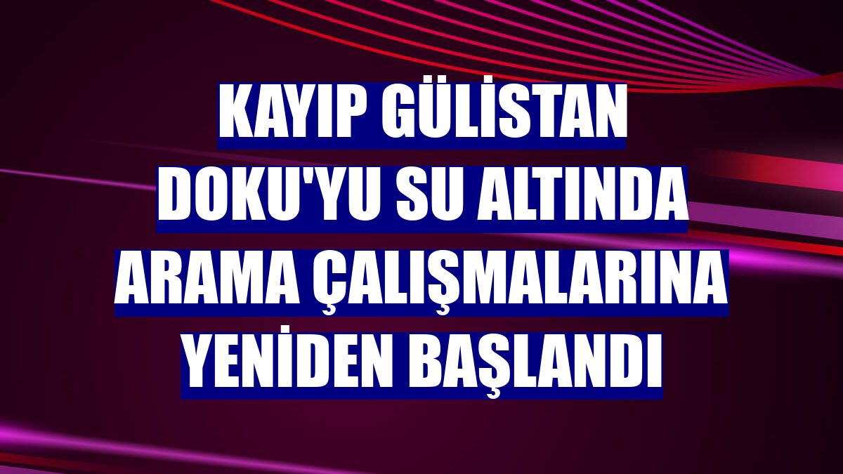 Kayıp Gülistan Doku'yu su altında arama çalışmalarına yeniden başlandı