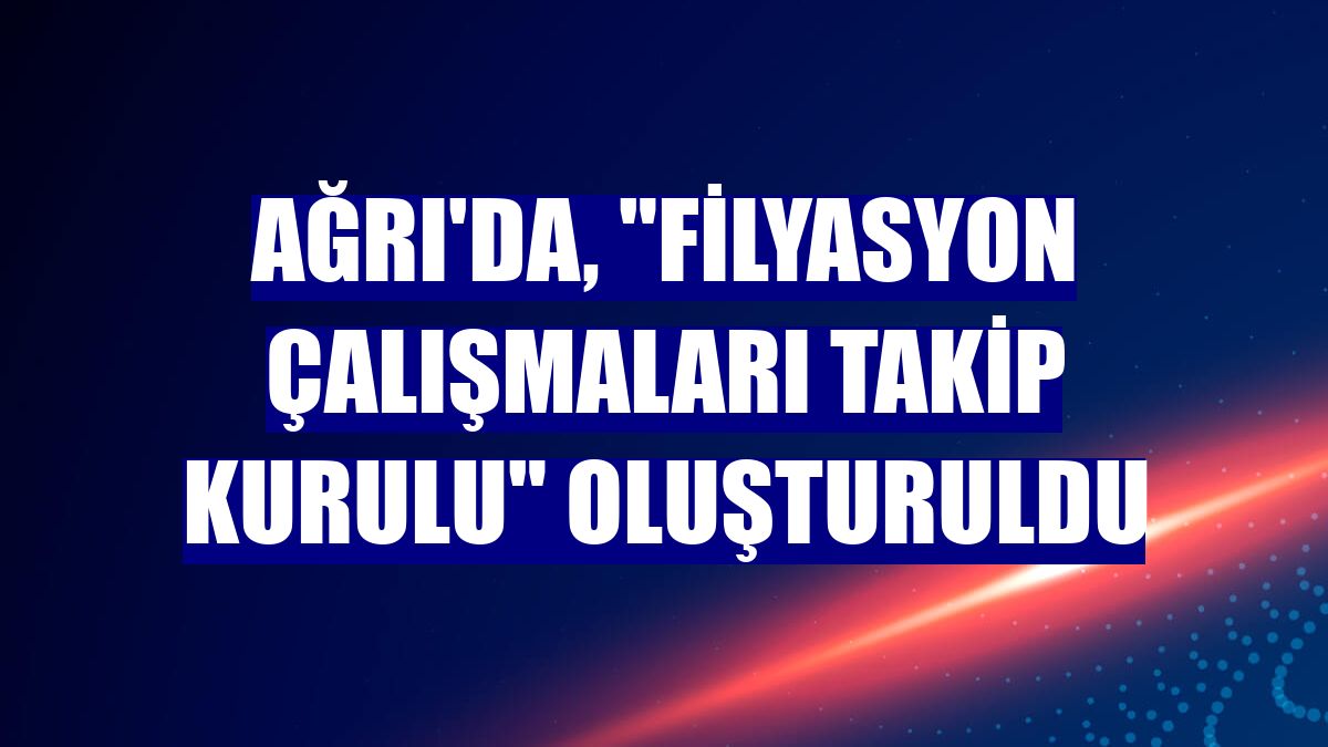 Ağrı'da, "Filyasyon Çalışmaları Takip Kurulu" oluşturuldu