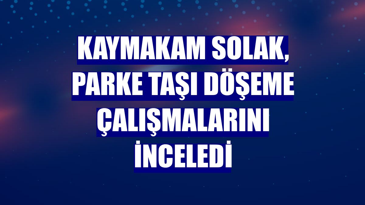 Kaymakam Solak, parke taşı döşeme çalışmalarını inceledi